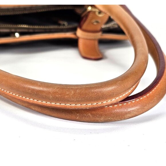 Dooney and Bourke Mocha Signature Monogram Logo Purse Satchel Medium 1701 - Picture 7 of 16